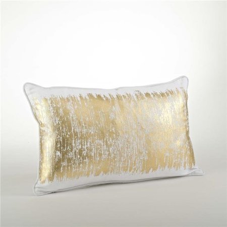 SARO LIFESTYLE SARO 700.GL1220B 12 x 20 in. Rectangular Metallic Banded Design Pillow - Gold 700.GL1220B